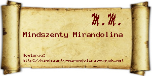 Mindszenty Mirandolina névjegykártya